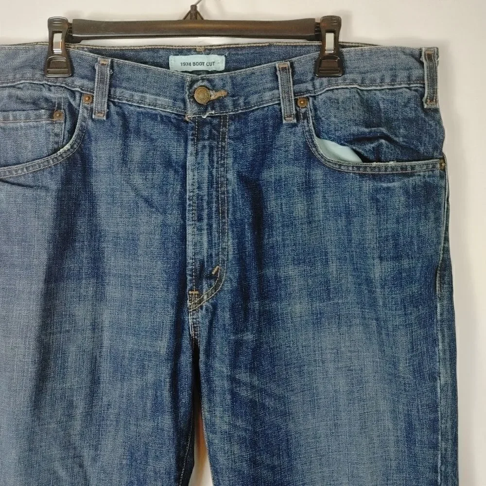 RARE Levi's 38 x 32 1974 Boot Cut Orange Tab Dark